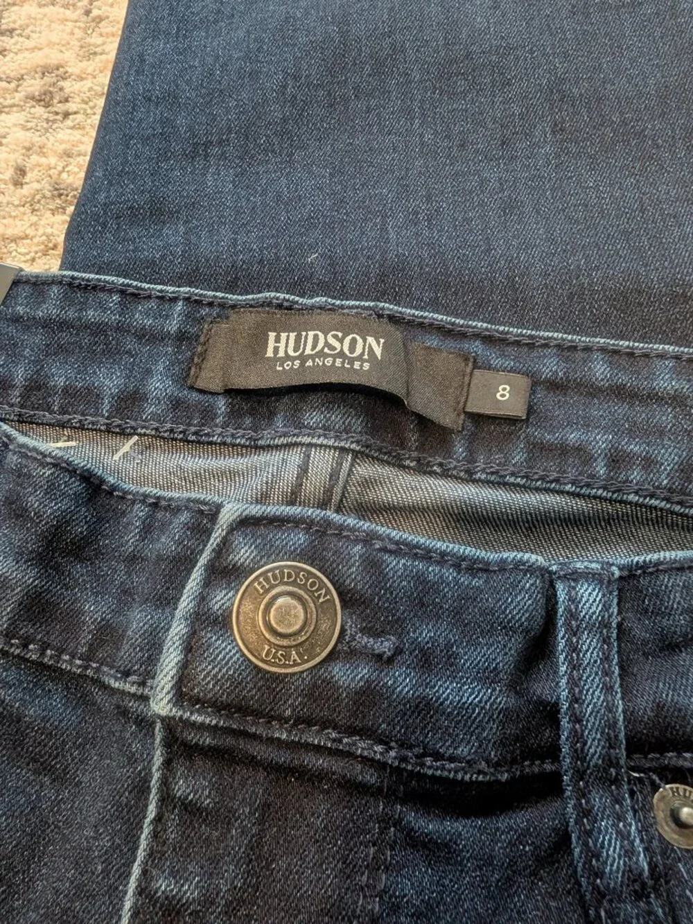 NWT Hudson Jeans Sz 8 29 Obscurity Blue Straight Leg Stretch Dark Wash H0325-01 - Picture 4 of 9
